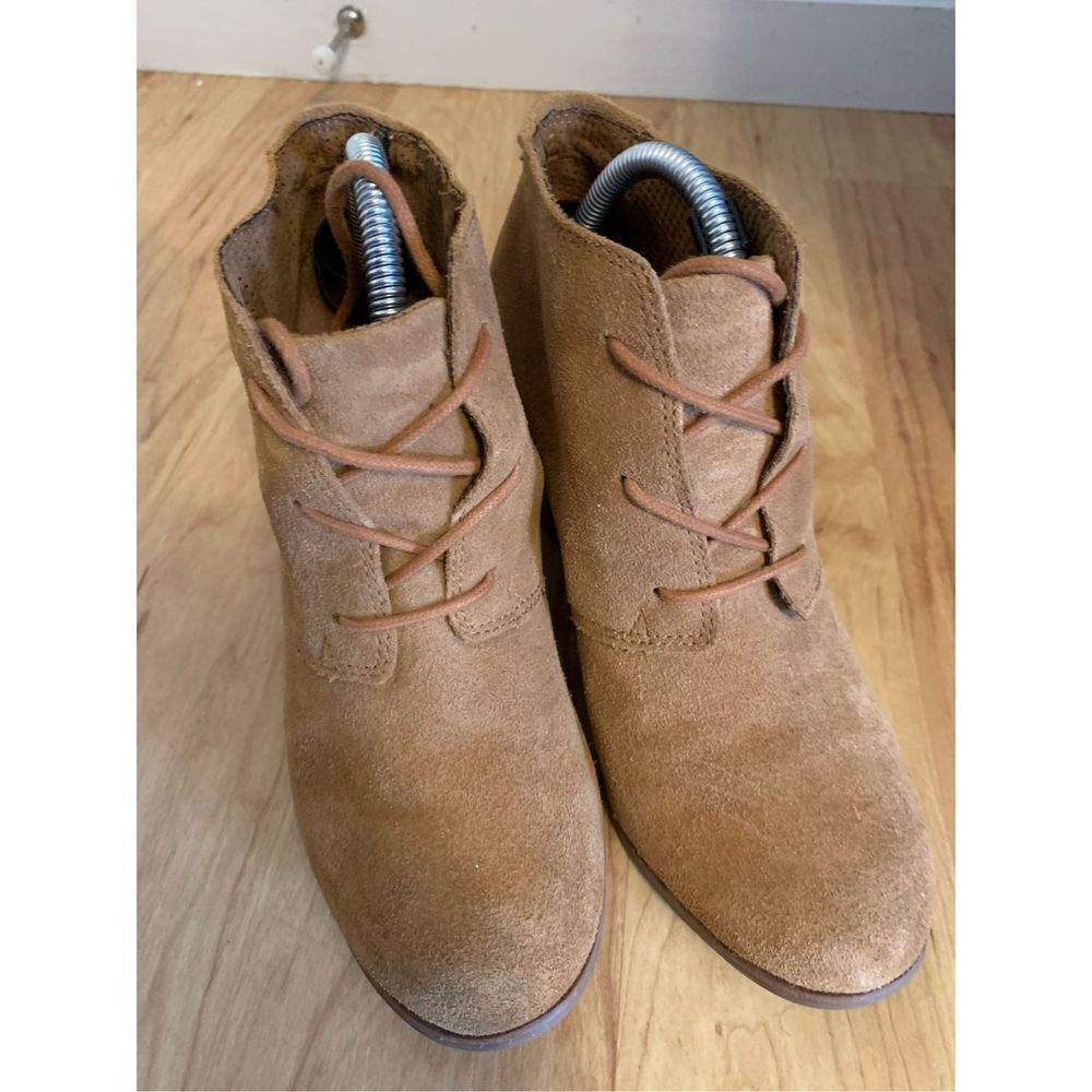 Toms suede brown booties size 7